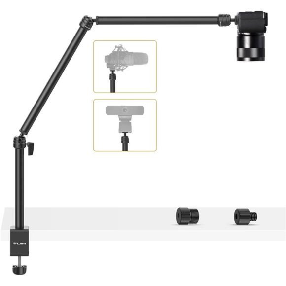 Flexible Overhead Camera Mount Desk Stand, Webcam Stand Microphone Boom Arm - Picture 1 of 6